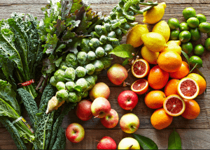 a group of fruits and vegetables on a wood surface Healthy Weight Loss Diets Chinnor