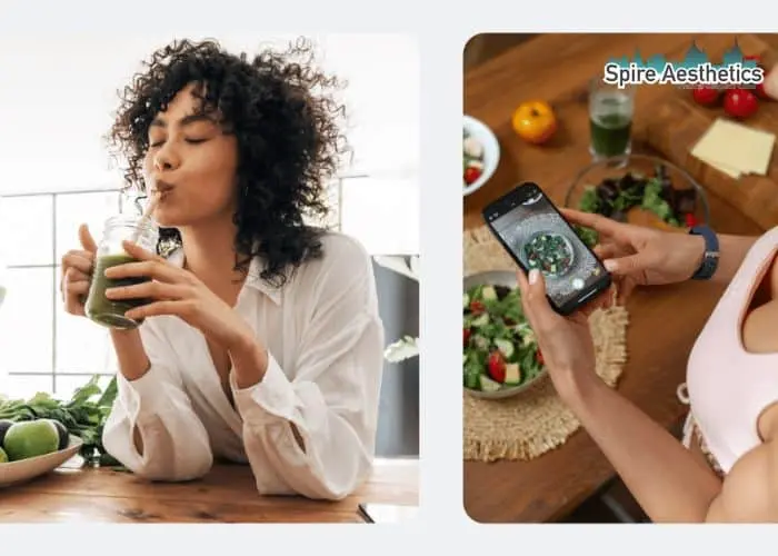 Image of woman looking into her diet and fat freezing Chinnor to improve her health